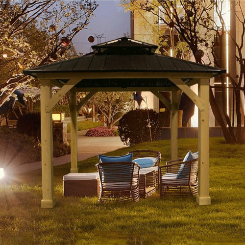 10X10FT Alora Premium Outdoor Patio Hardtop Gazebo W/ Double Steel Roof