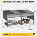 Alora Luxury Wall-Mounted Aluminum Louvered Pergola With Pull-Down Screens (SAK91537)