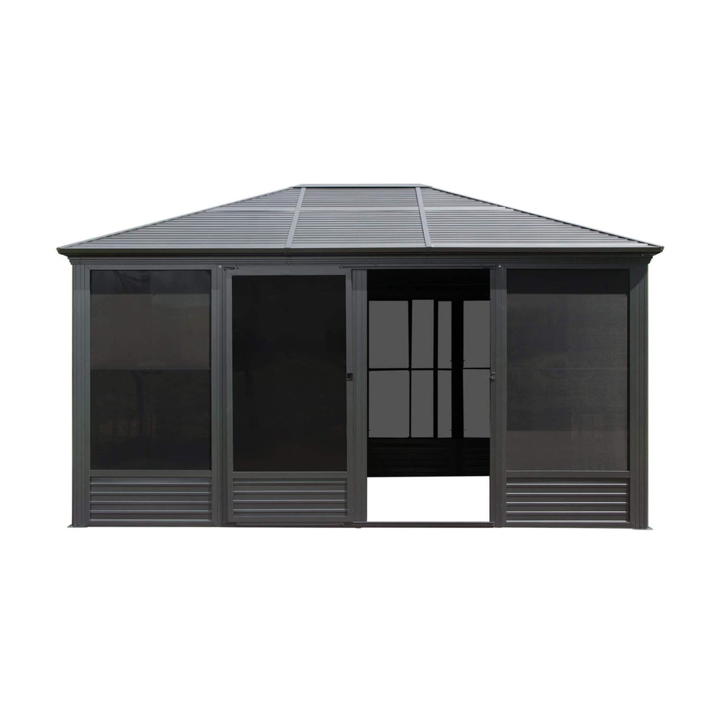 Alora Meridian Premium Four Season Outdoor Aluminum Hardtop Gazebo Sunroom