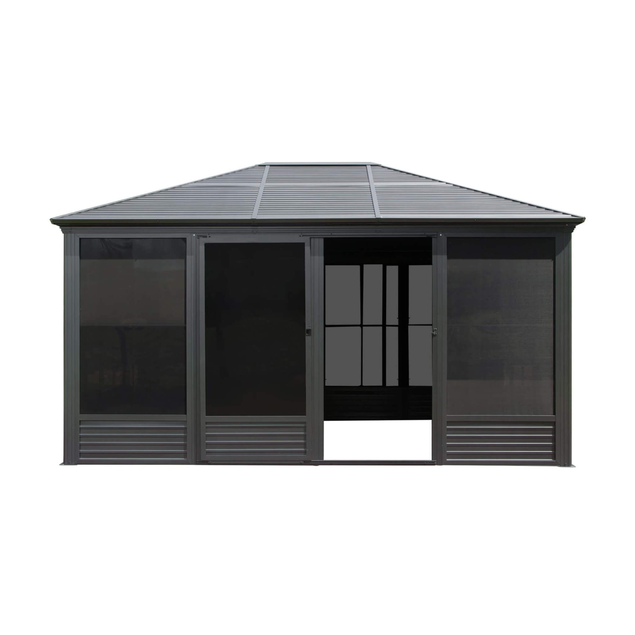 Alora Meridian Premium Four Season Outdoor Aluminum Hardtop Gazebo Sunroom