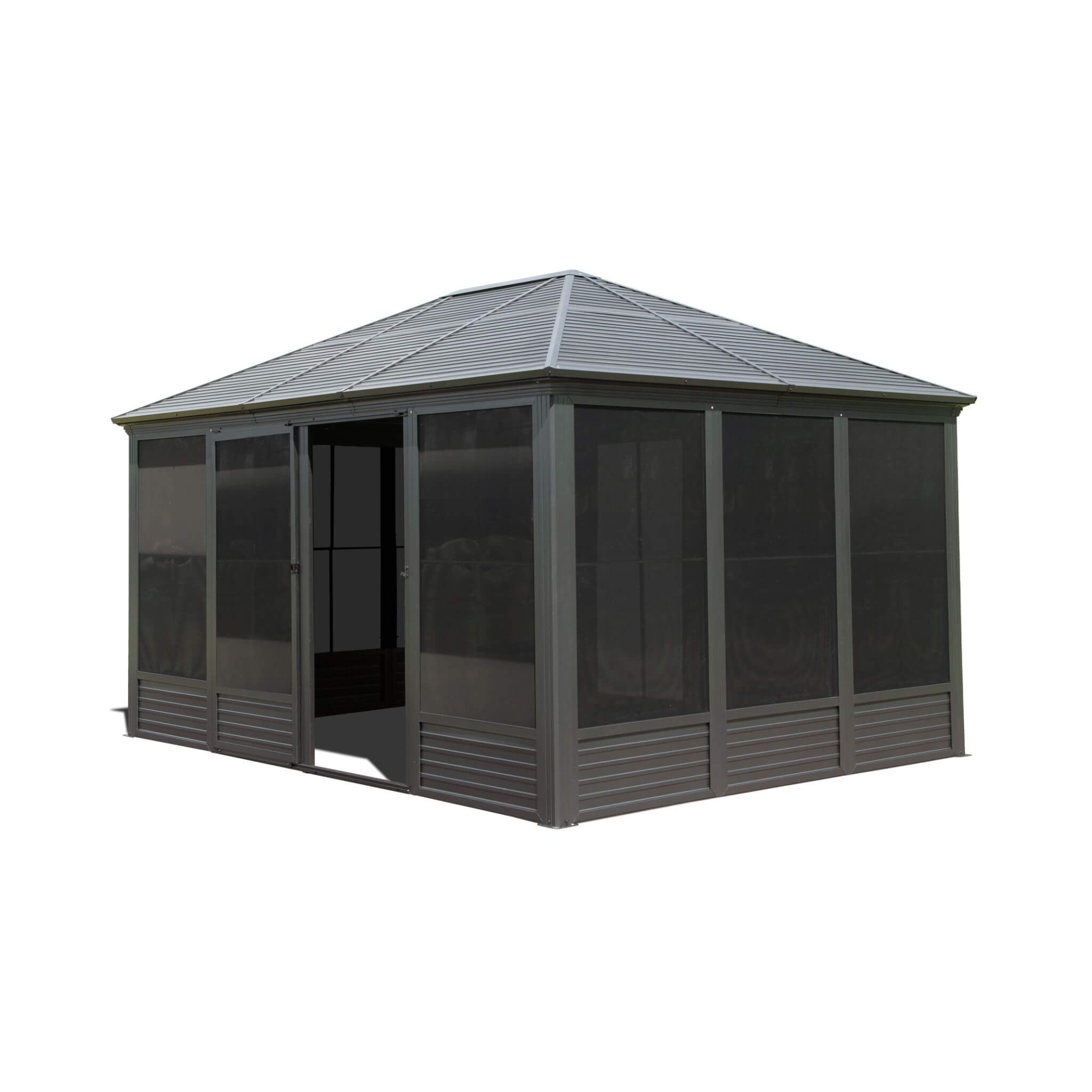 Alora Meridian Premium Four Season Outdoor Aluminum Hardtop Gazebo Sunroom