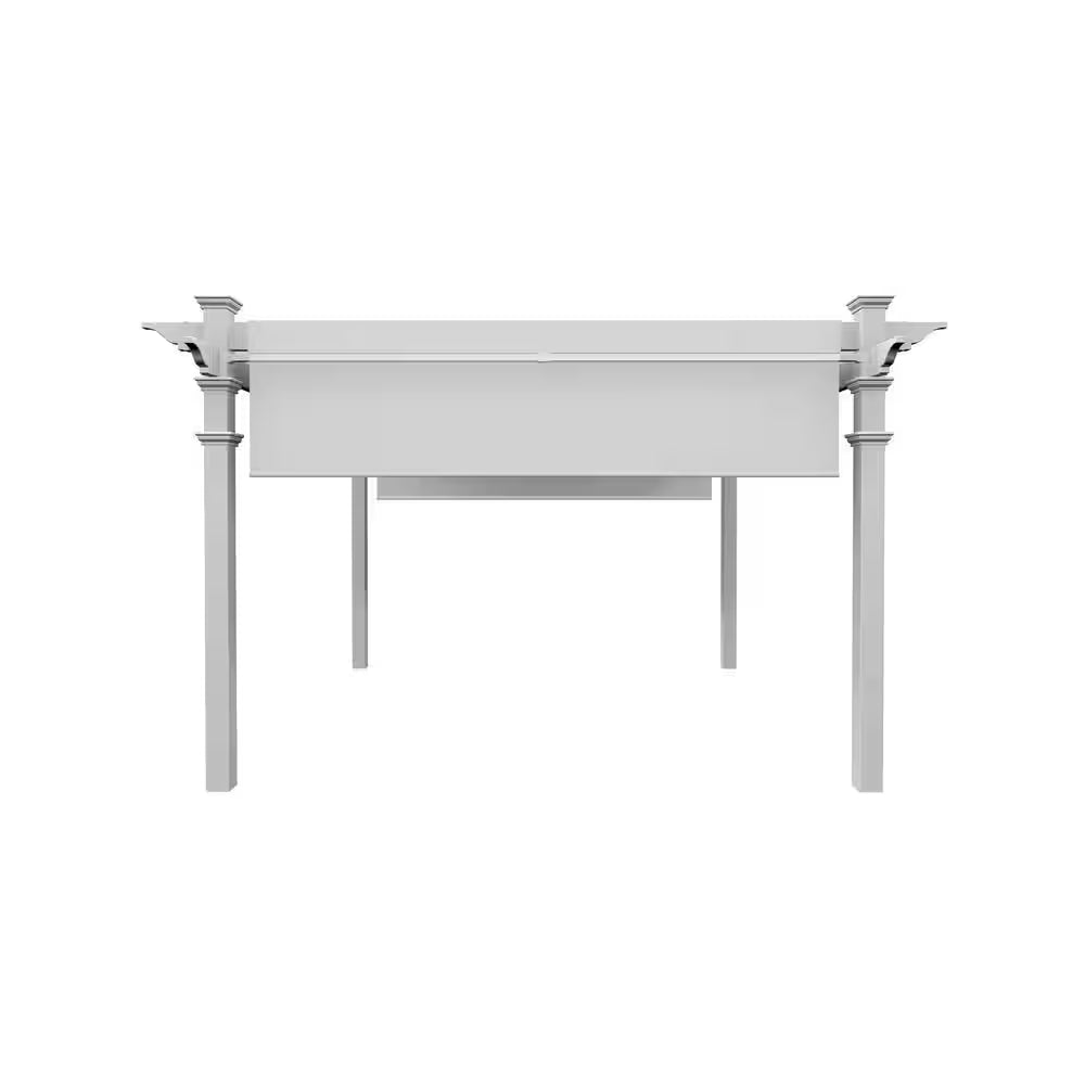 11x11 ft – White Vinyl Pergola with Adjustable Canopy