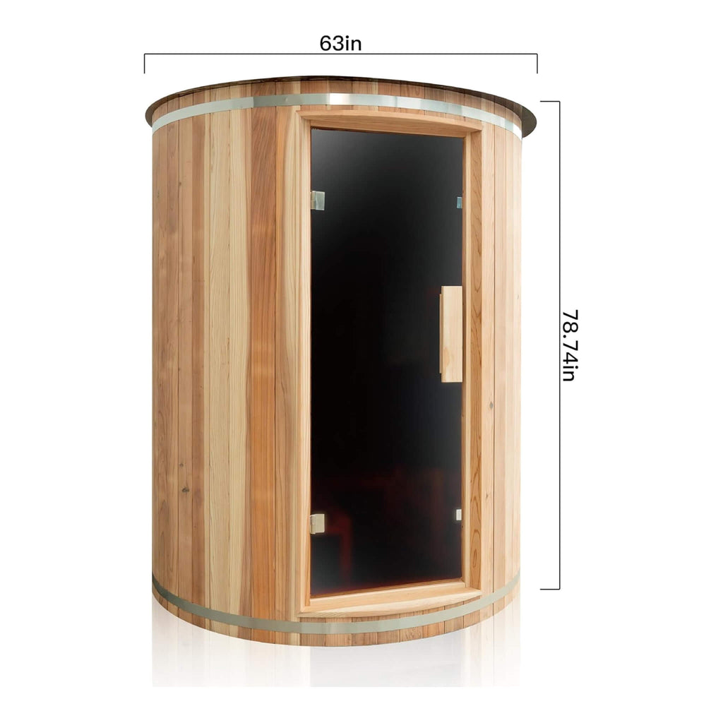 Thermora Barcelona Premium 78-Inch 4-Person Cedar Wood Outdoor Vertical Barrel Sauna