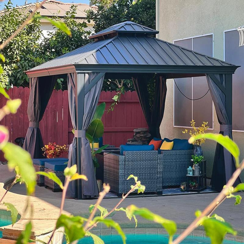 Purple Leaf 12x16 Hardtop Gazebo