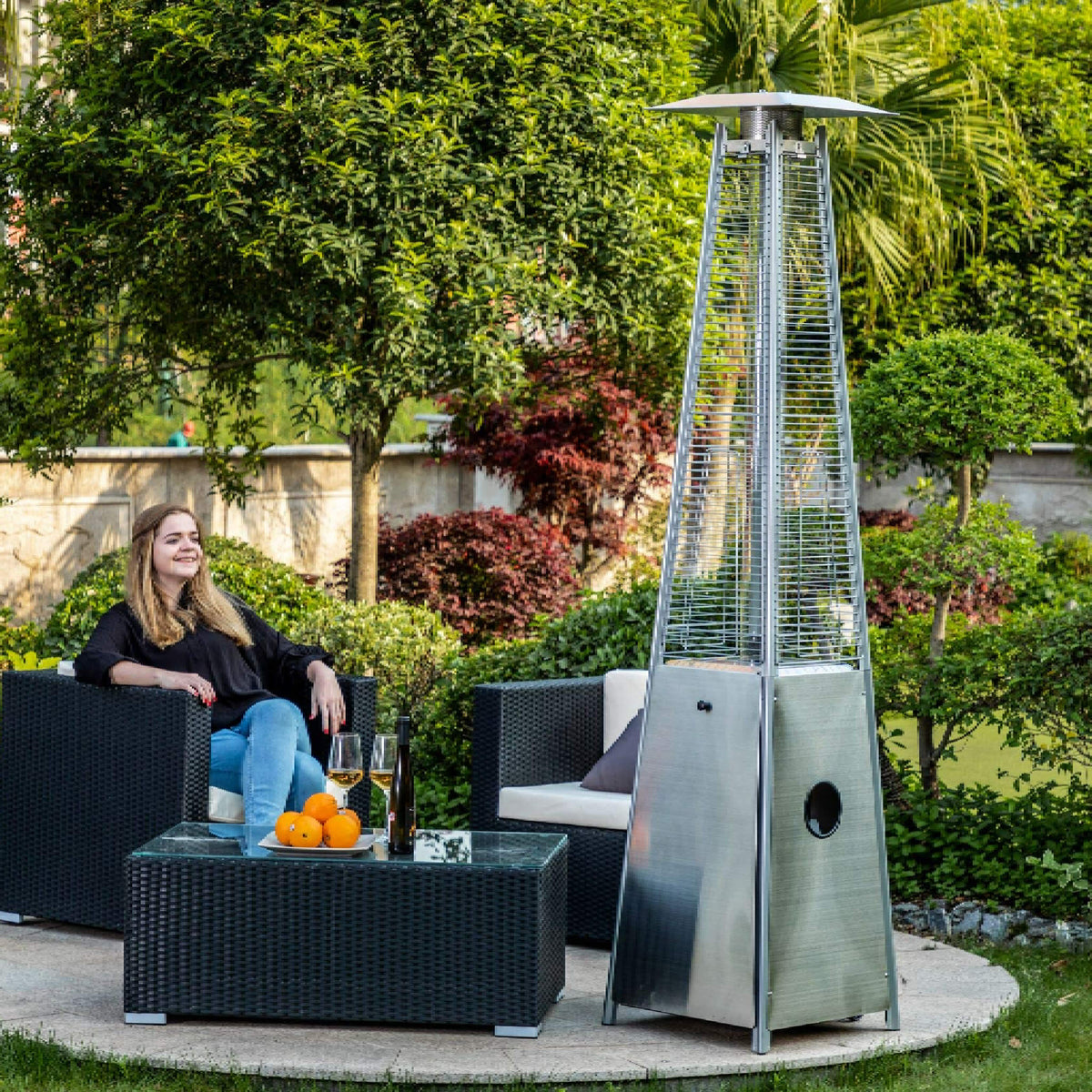Premium Commercial 40K BTU Stainless Steel Quartz Glass Tube Patio Heater (SAK67412)