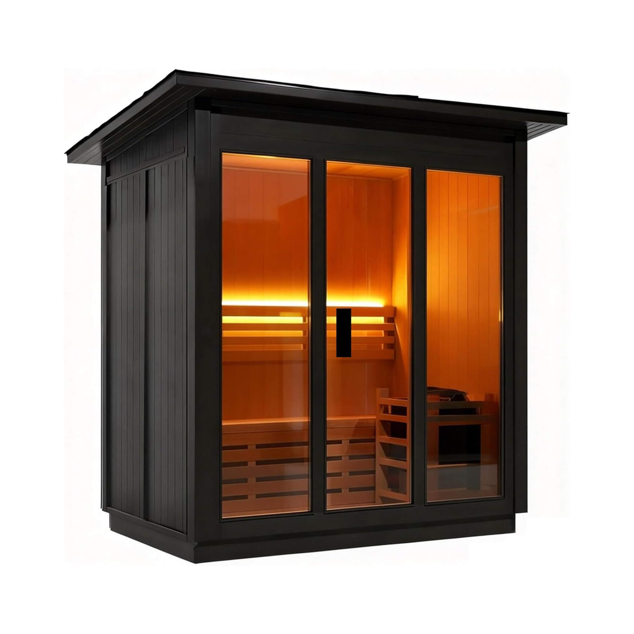 Custom 8-Person Luxury Spruce Outdoor Steam Sauna with Heater and Stones