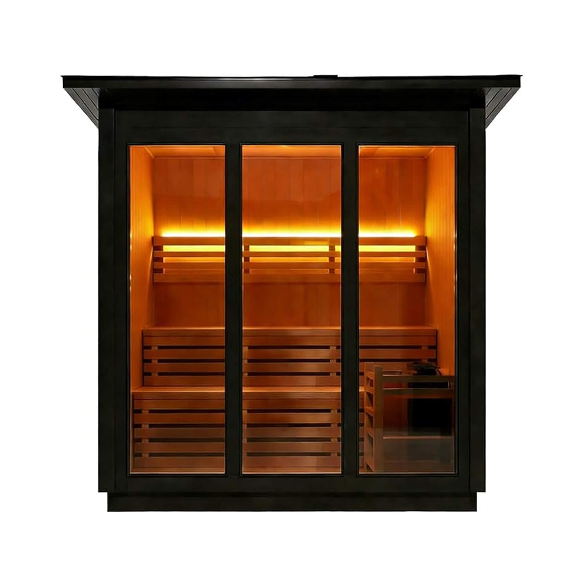 Custom 8-Person Luxury Spruce Outdoor Steam Sauna with Heater and Stones