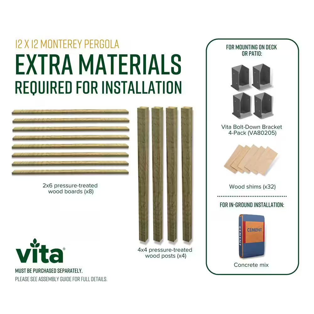 11x11 ft – White Vinyl Pergola with Adjustable Canopy
