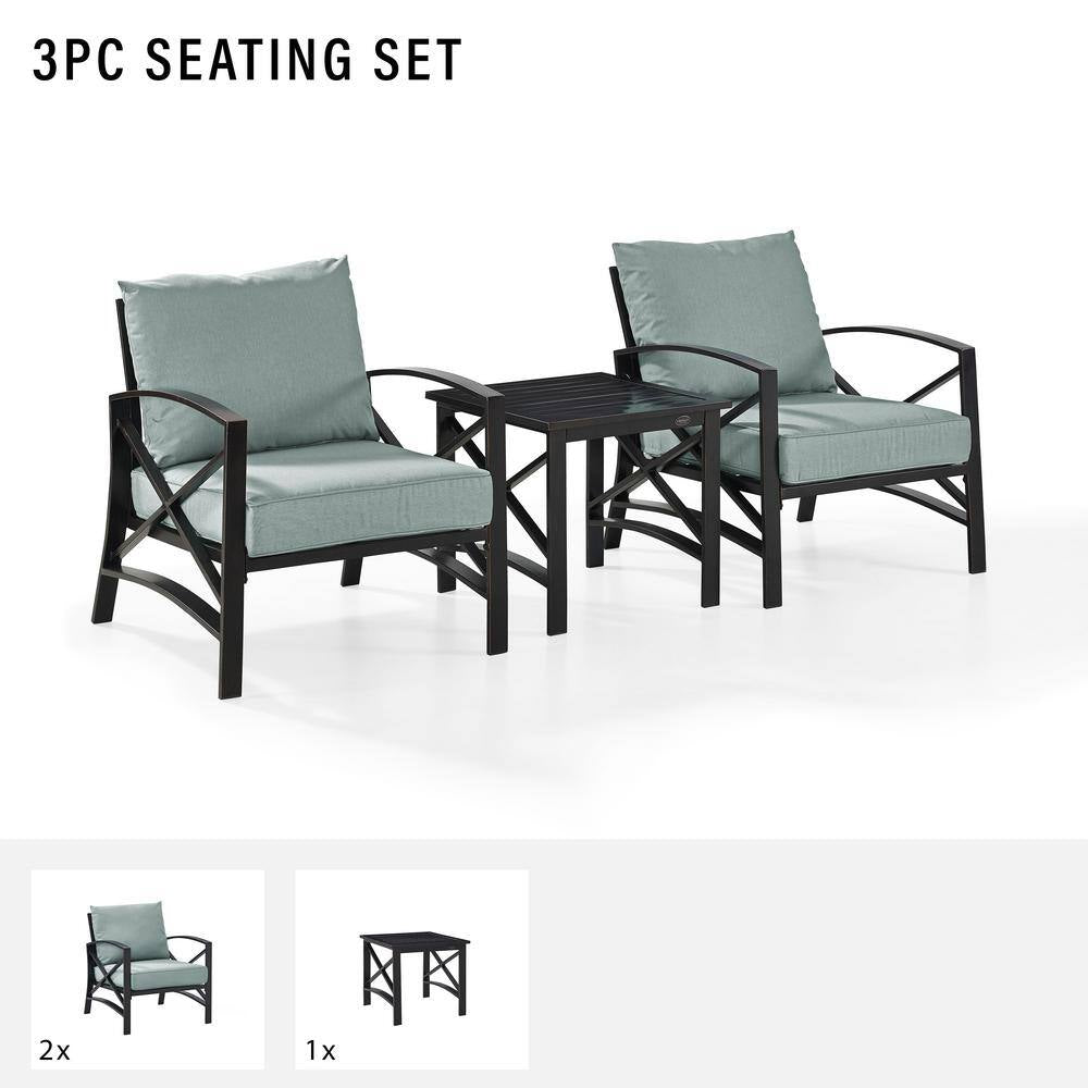 Kaplan 3-Piece Outdoor Metal Seating Set