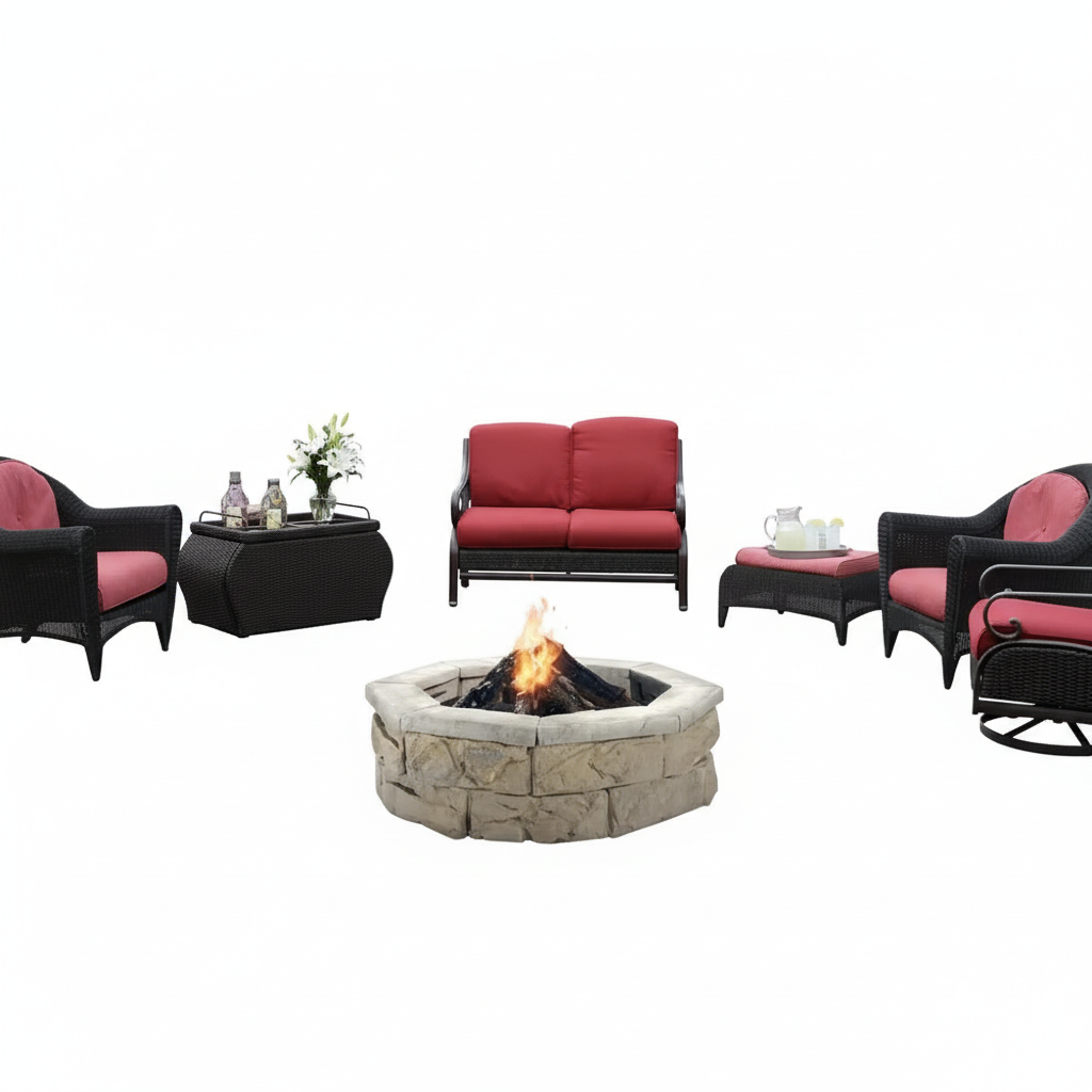 30 In. Fossill Limestone Fire Pit Kit