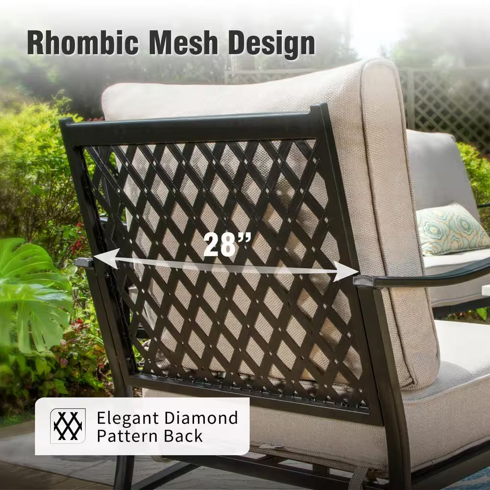 6-Piece Patio Furniture Set with Fire Pit Table