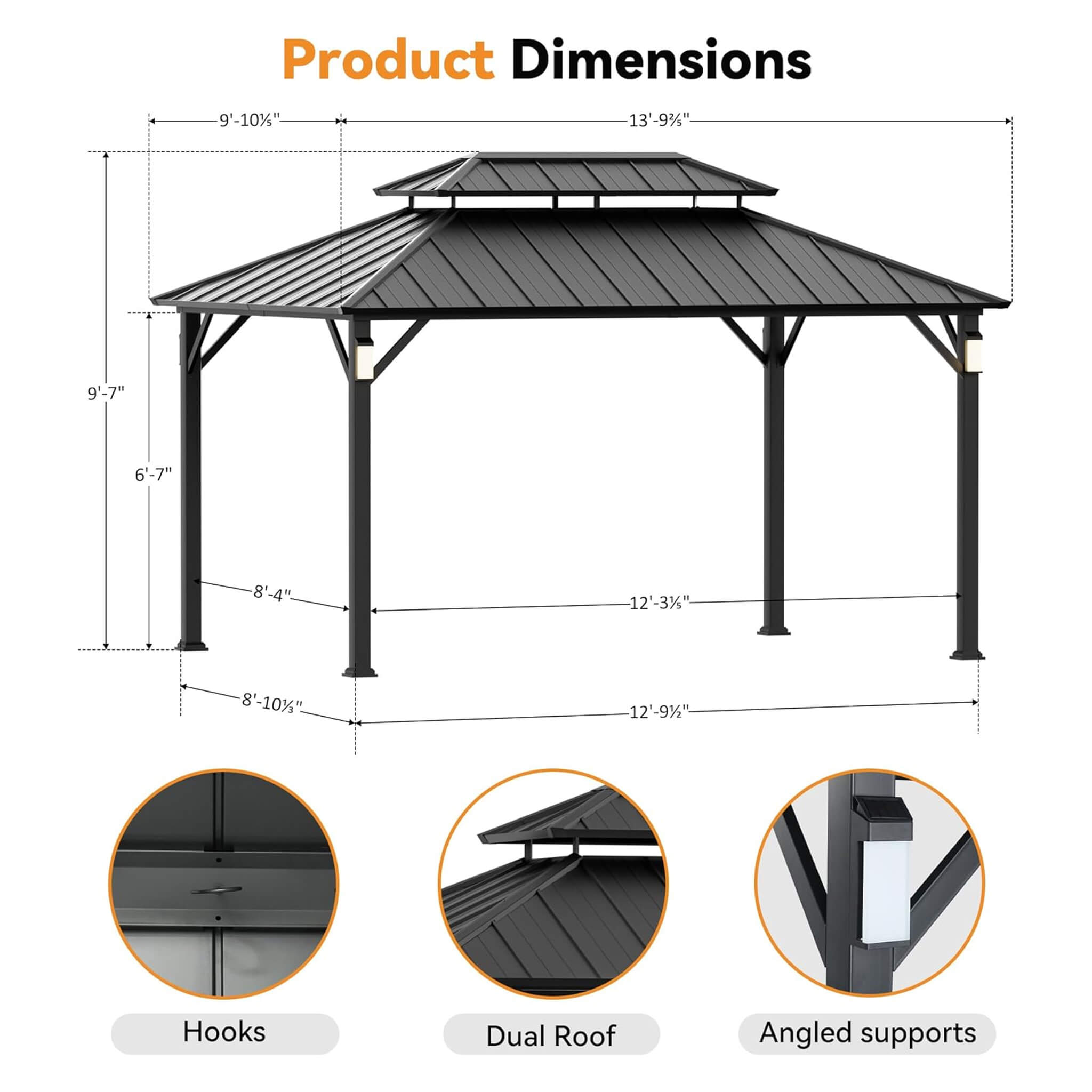 Alora Luxury Double Roof Hardtop Gazebo