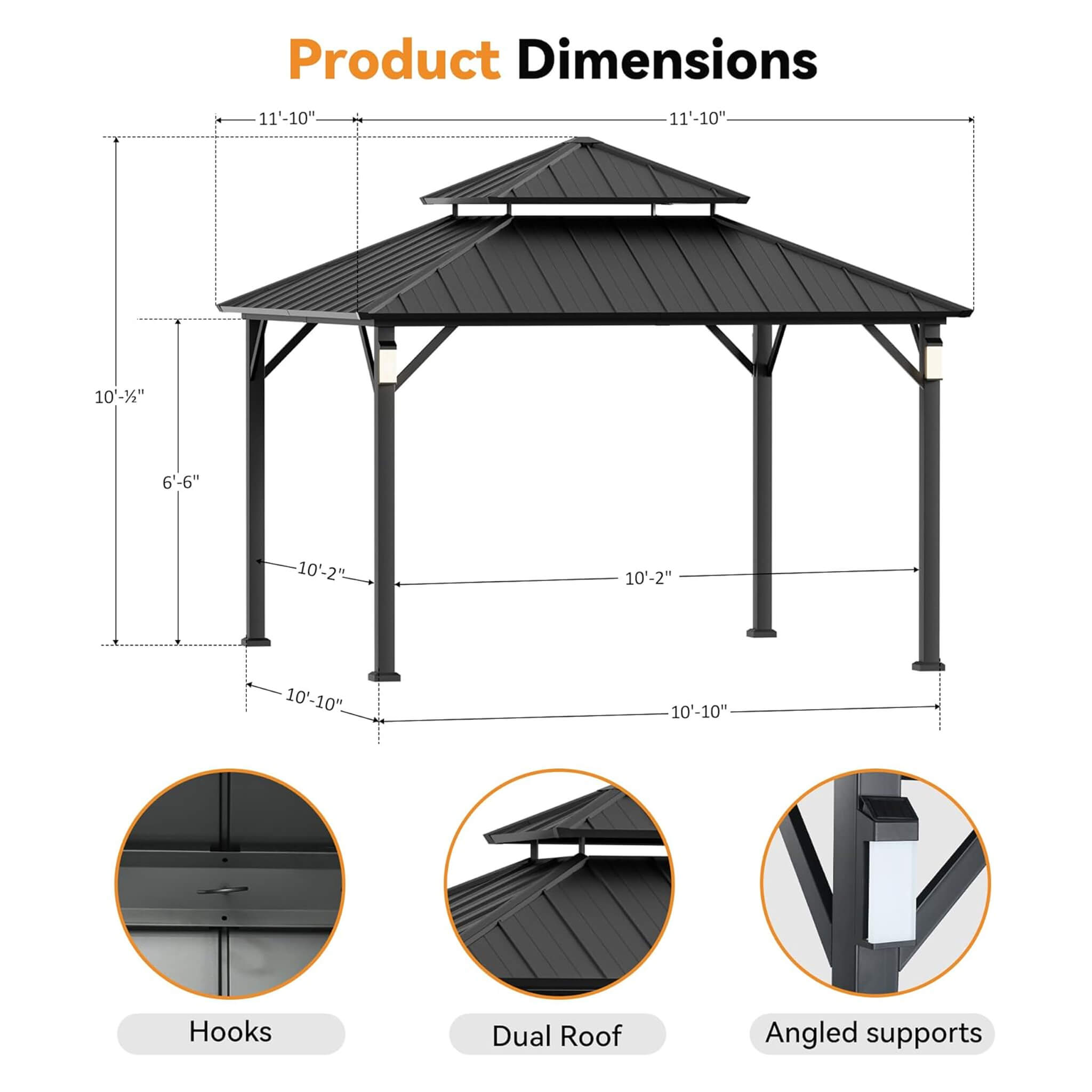 Alora Luxury Double Roof Hardtop Gazebo