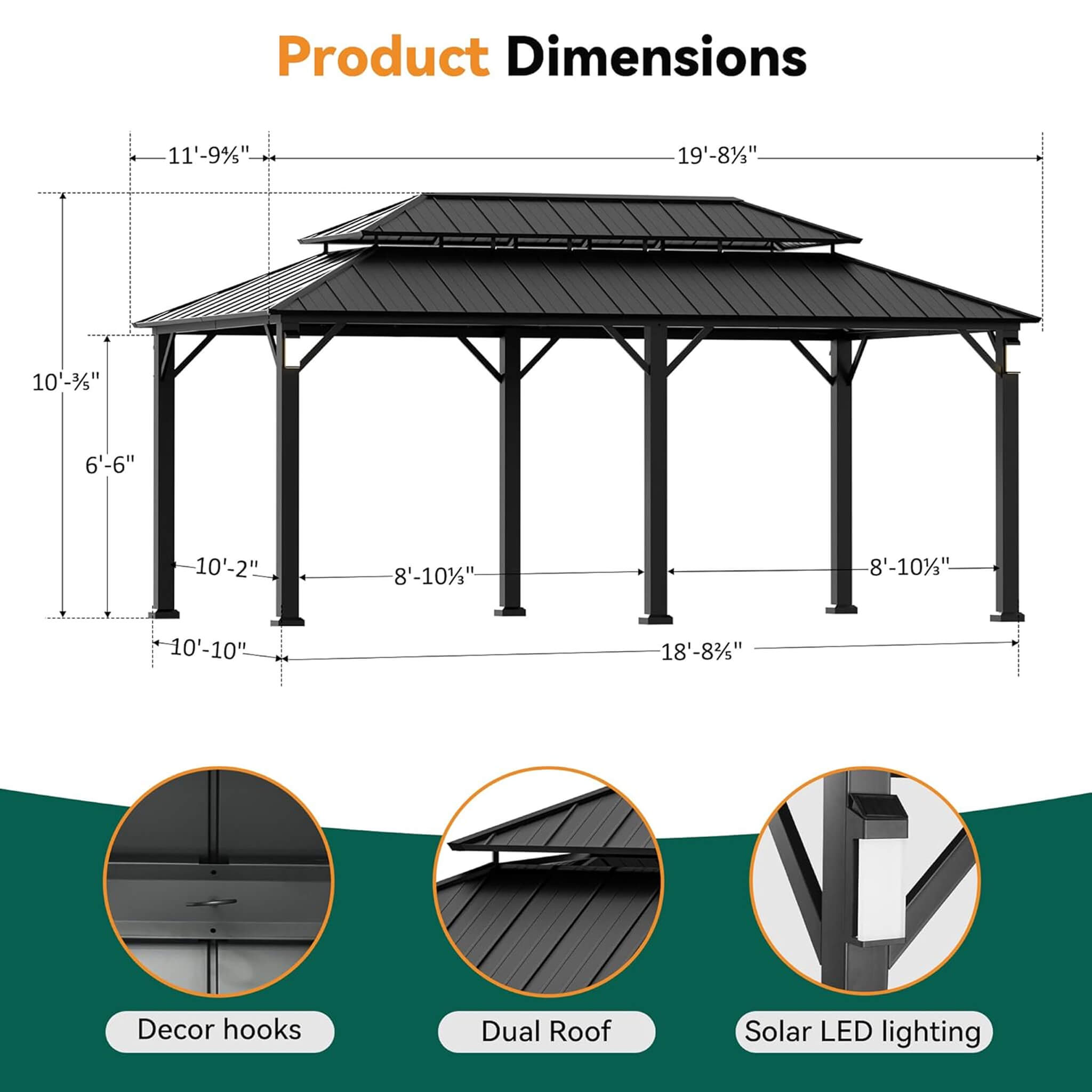 Alora Luxury Double Roof Hardtop Gazebo