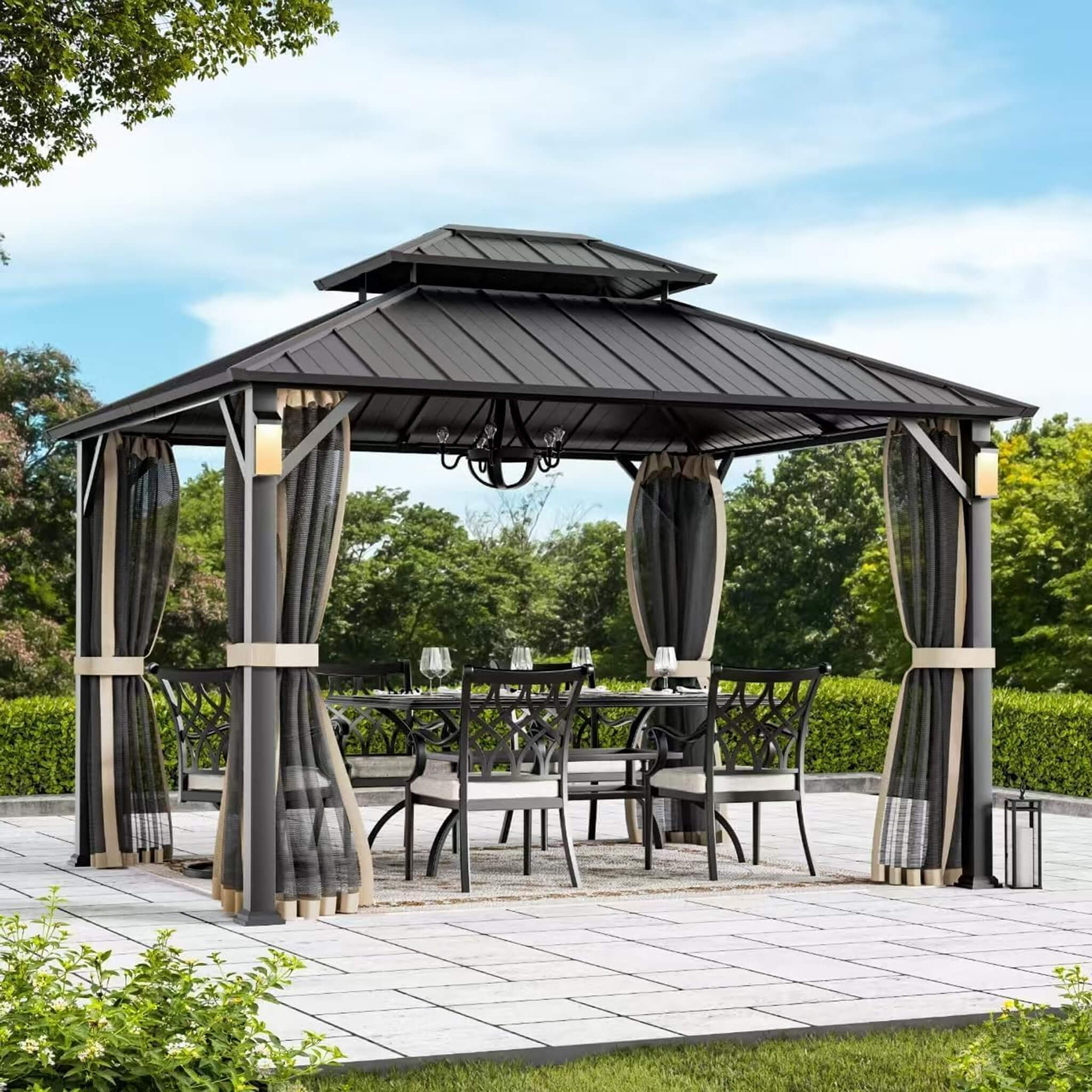 Alora Luxury Double Roof Hardtop Gazebo