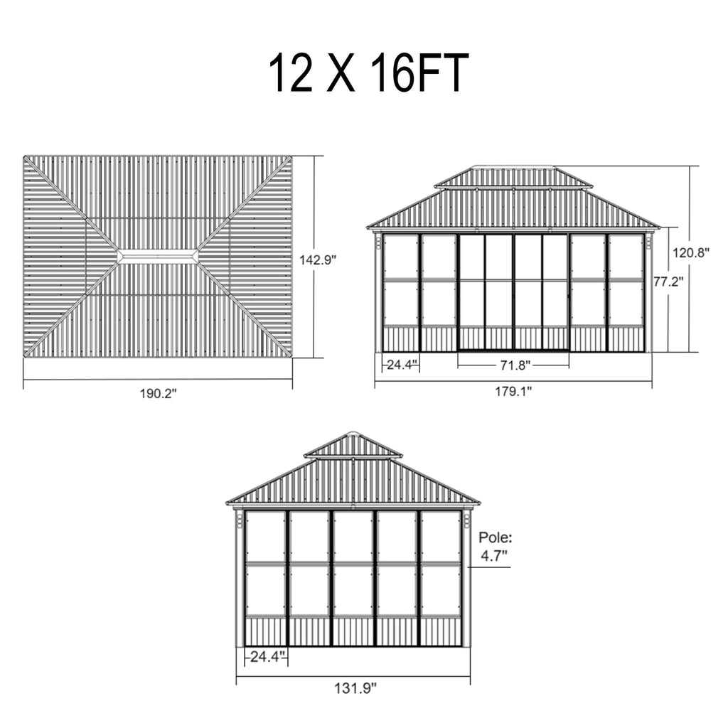Alora Oasis Luxury Heavy-Duty Hardtop Sunroom