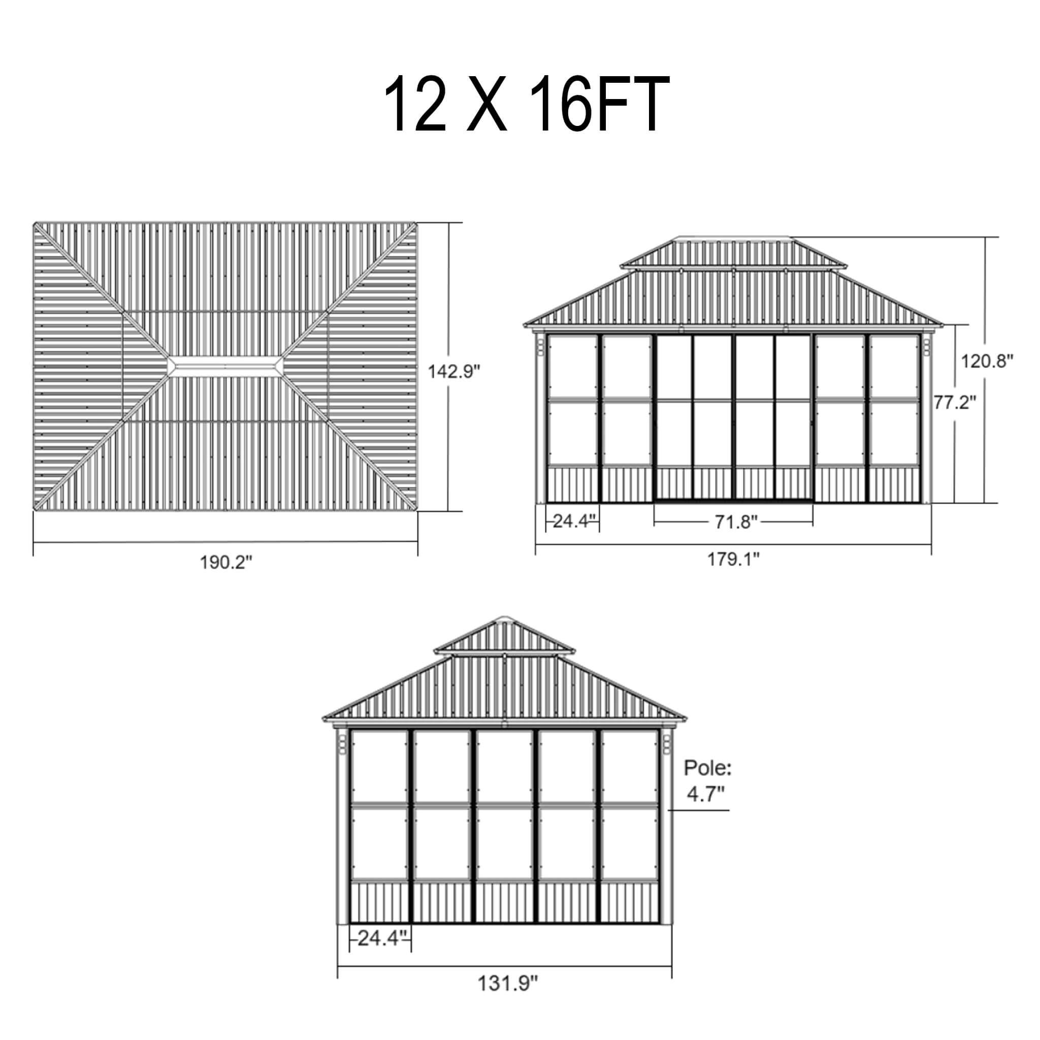 Alora Oasis Luxury Heavy-Duty Hardtop Sunroom