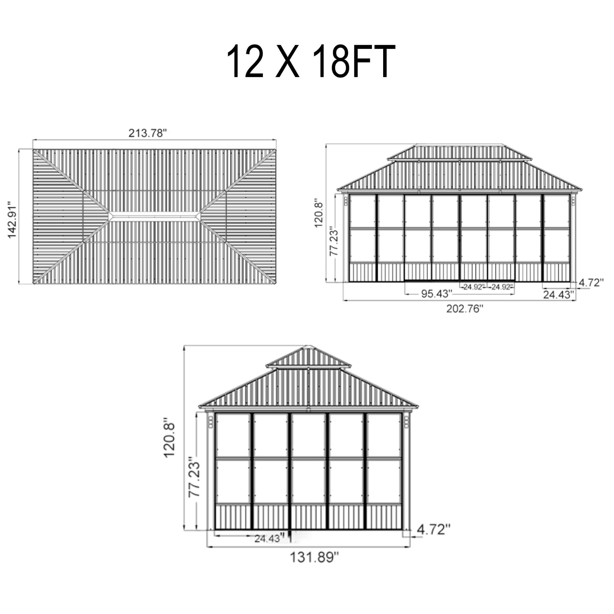 Alora Oasis Luxury Heavy-Duty Hardtop Sunroom