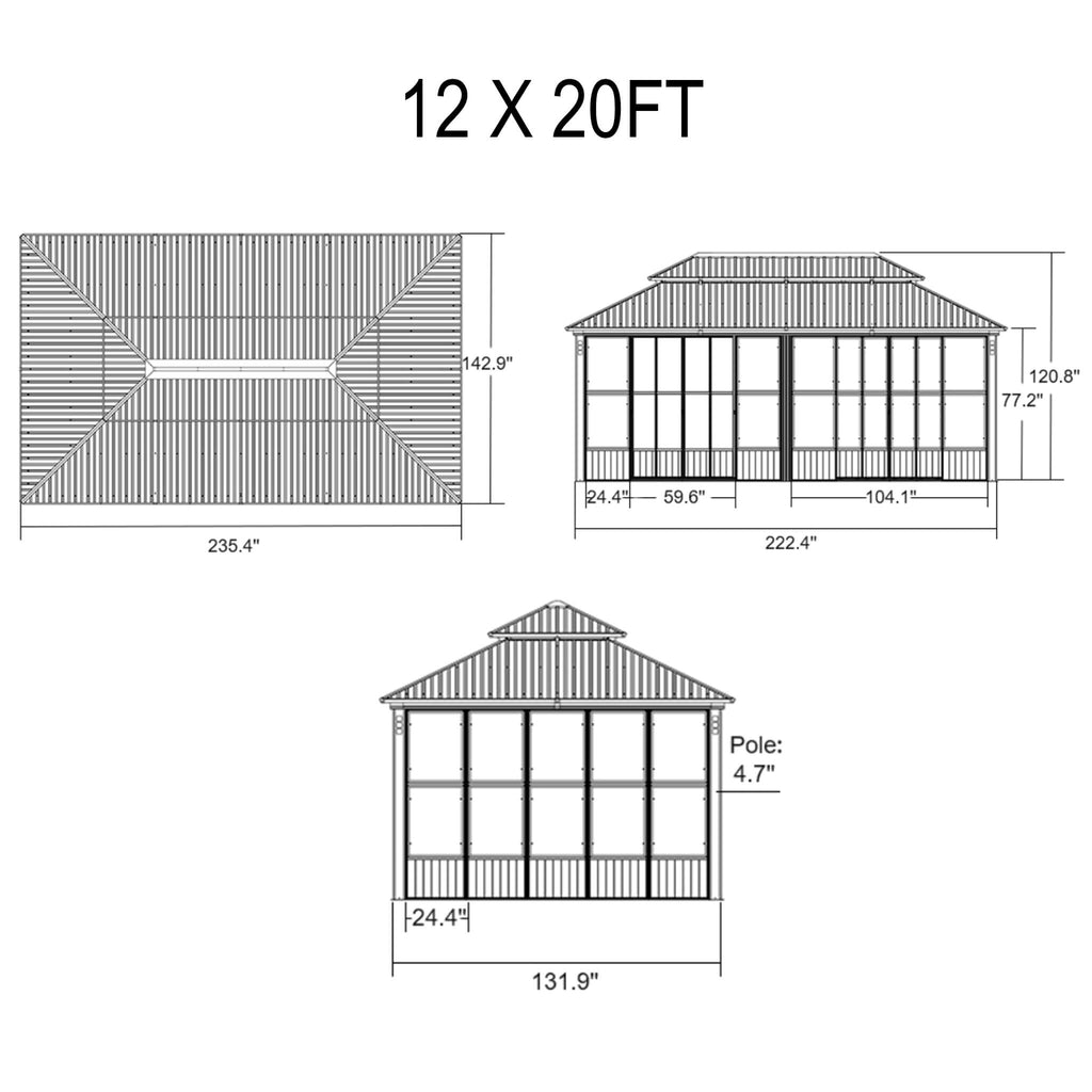 Alora Oasis Luxury Heavy-Duty Hardtop Sunroom