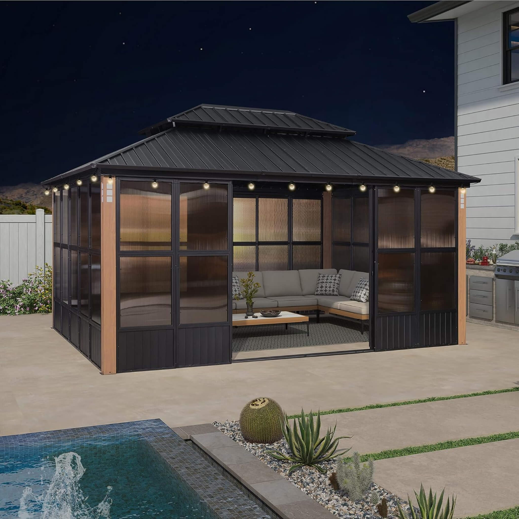 Alora Oasis Luxury Heavy-Duty Hardtop Sunroom