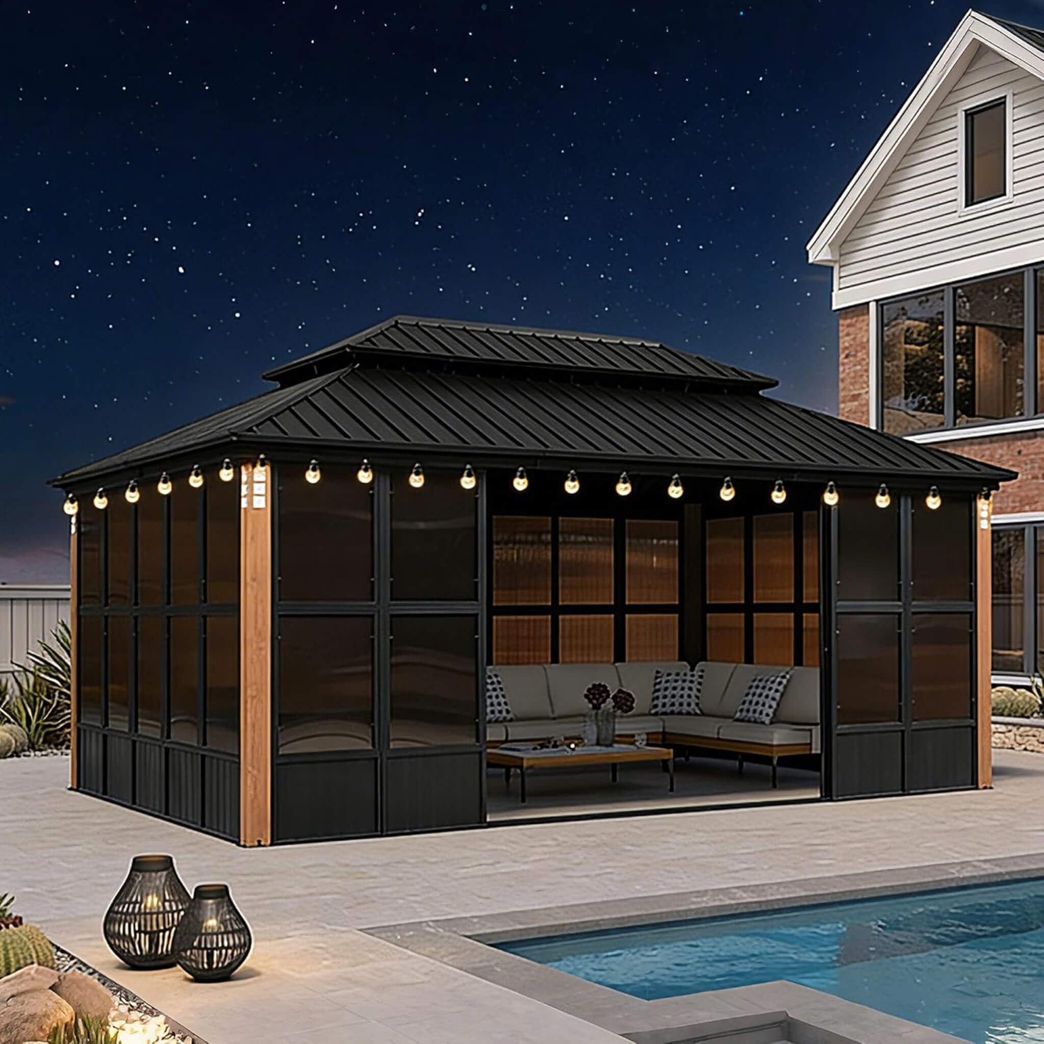 Alora Oasis Luxury Heavy-Duty Hardtop Sunroom