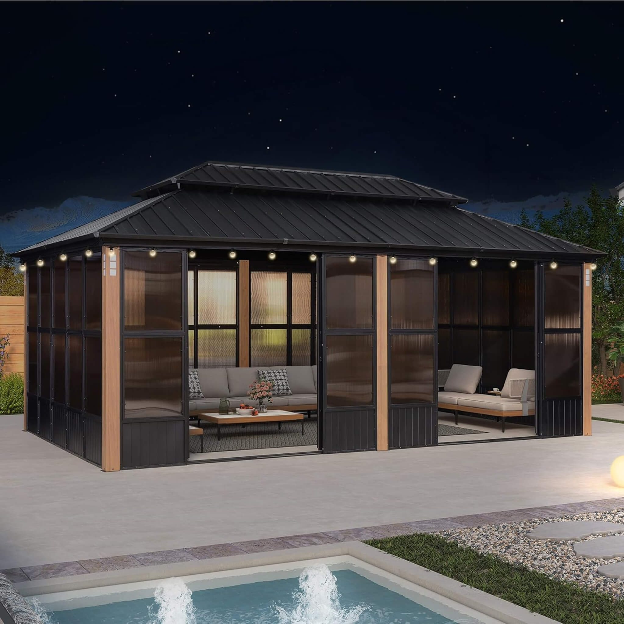 Alora Oasis Luxury Heavy-Duty Hardtop Sunroom