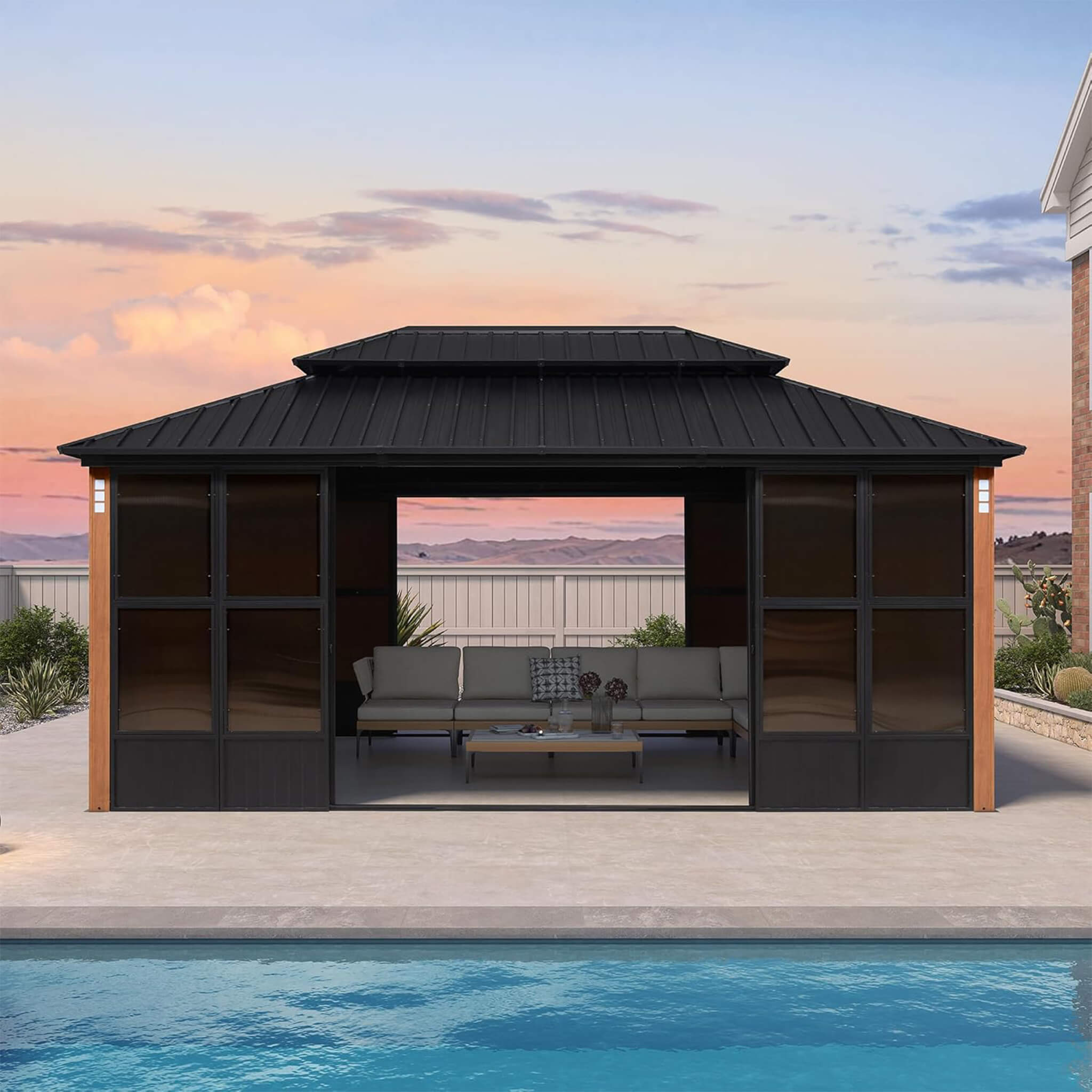 Alora Prestige Premium Hardtop Double Top Outdoor Patio Solarium Sunroom