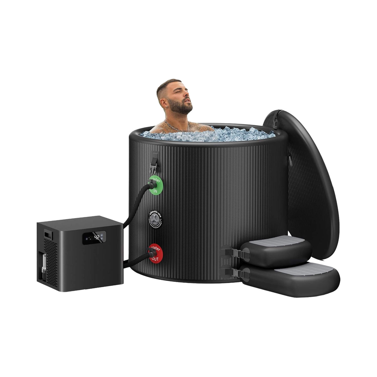 Premium XL 120 Gal Cold Plunge Tub Kit With 1/3 HP Chiller, Filter And Pump (SAK58283)