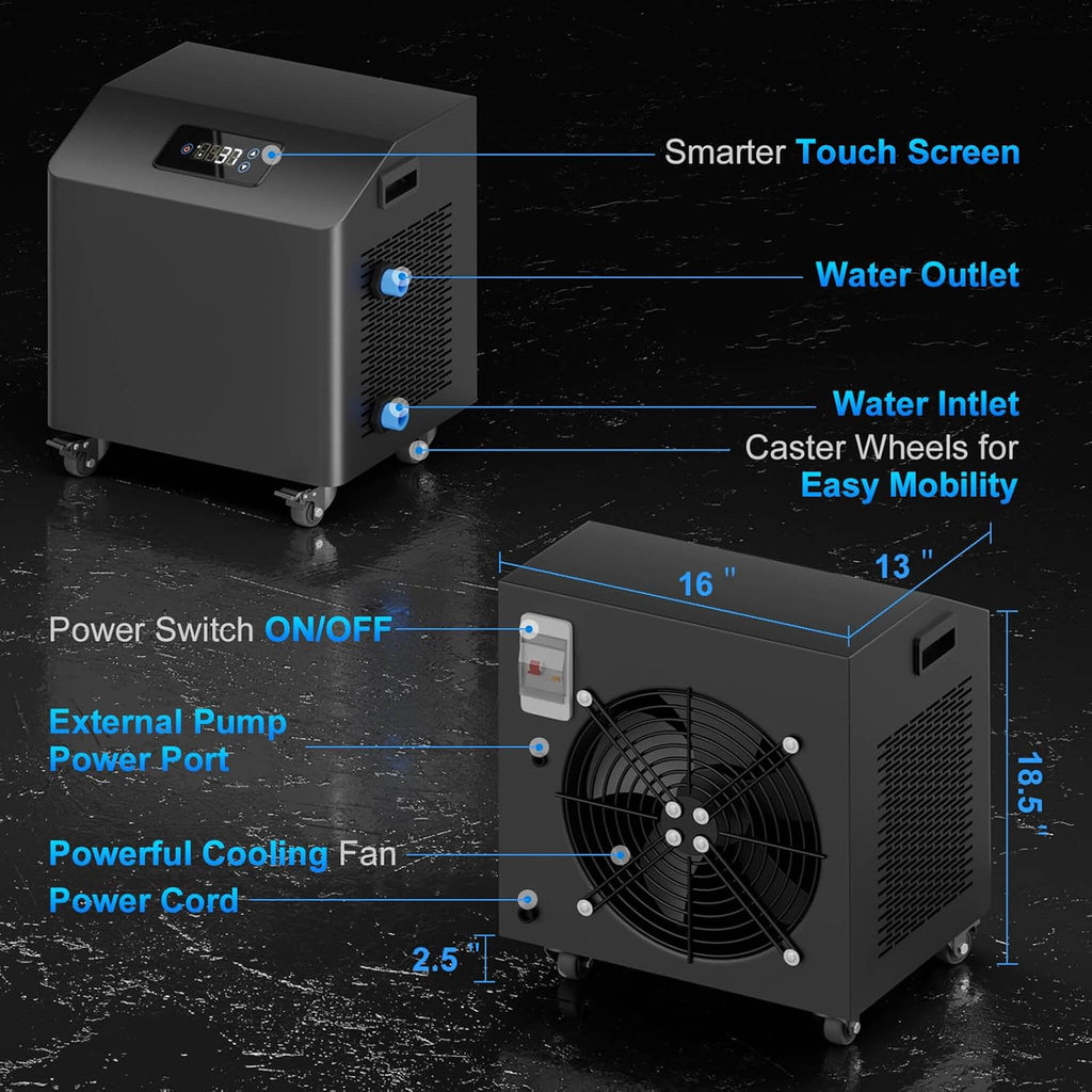 Premium XL 120 Gal Cold Plunge Tub Kit With 1HP Chiller, Filter, And Pump (SAK92632)